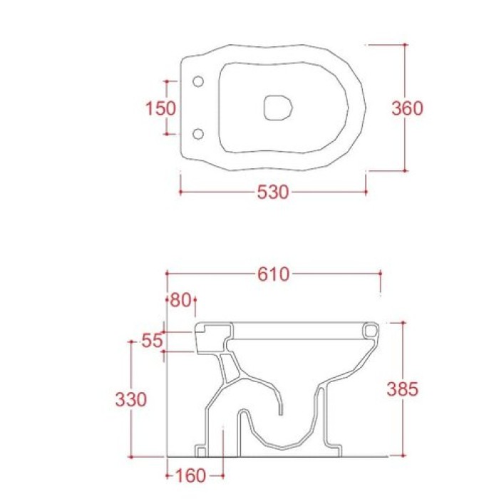 Напольный унитаз Artceram Hermitage (HEV002 03;00)  black glossy