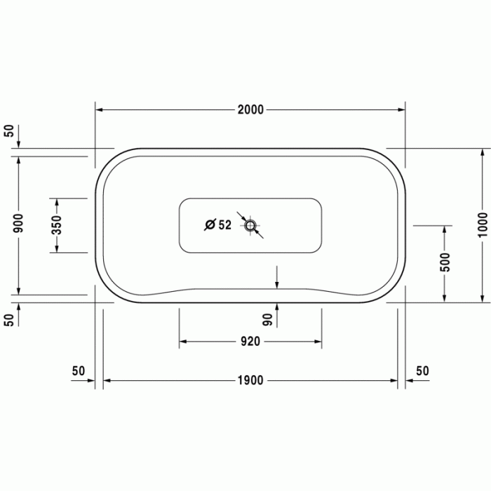 PuraVida ванна прямоугольная 200 см 700184000000000 в интернет-магазине «Estet Room»