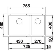 Мойка для кухни Blanco Subline 430/270-U жемчужный 523154