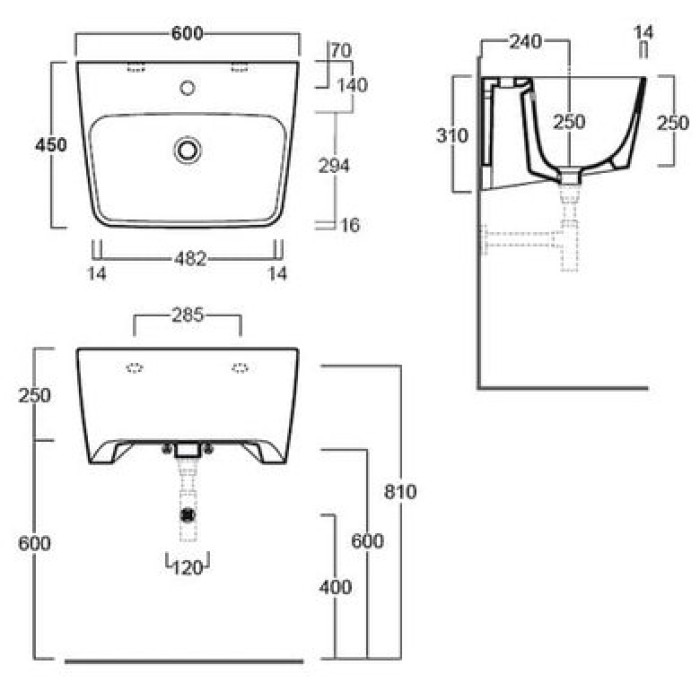 Керамическая раковина 60 см Simas Degrade DE 13
