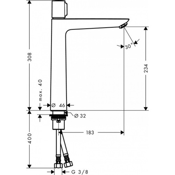 Смеситель для раковины Hansgrohe Talis Select E 71753000 без донного клапана