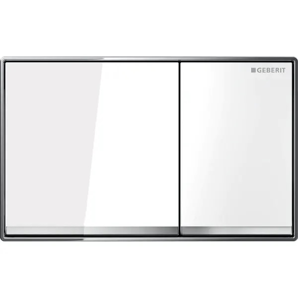 Клавиша смыва Geberit Omega60, металл/стекло белое 115.081.SI.1