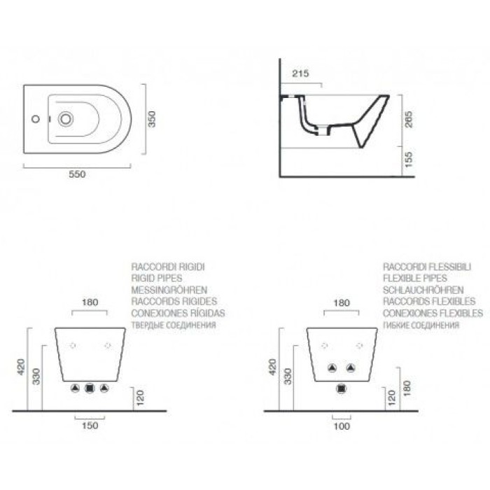 Биде Catalano Gold&Silver, silver/white Биде Catalano Gold&Silver, silver/white