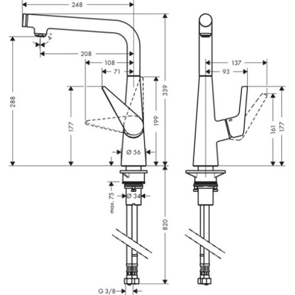 Смеситель для кухни Hansgrohe Talis Select S 72820800
