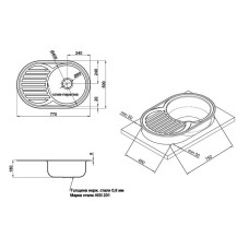 Кухонная мойка Lidz 7750 Decor 0,8 мм (LIDZ7750DEC)