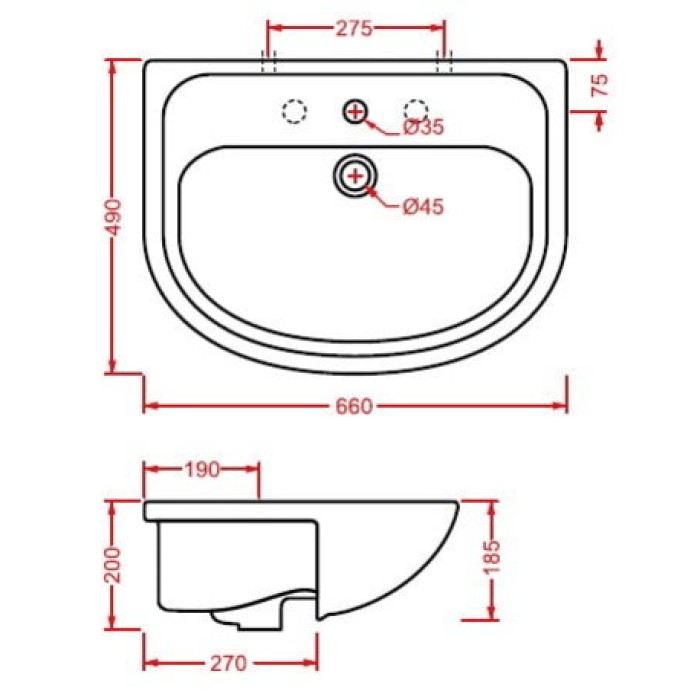 Керамическая раковина 66 см Artceram Apollo, white glossy (APL001 01;00)