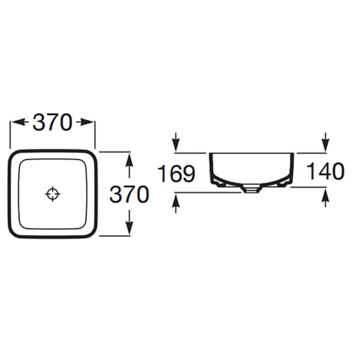 Раковина накладная на столешницу Roca Inspira Square A327532000