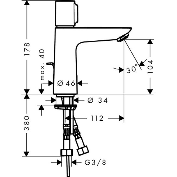 Смеситель для раковины Hansgrohe Talis Select E 71751000 без донного клапана