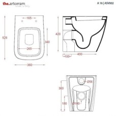 Напольный унитаз Artceram A16 (ASV002 01;86) white glossy/cementina