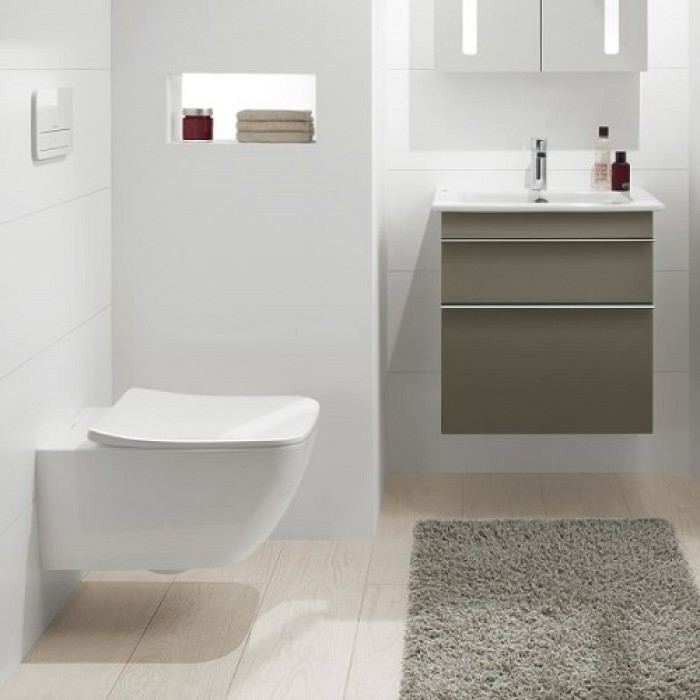 Унитаз подвесной Villeroy & Boch VENTICELLO Direct Flush (4611RL01) с сиденьем SlimSeat Line с QuickRelease и SoftClosing