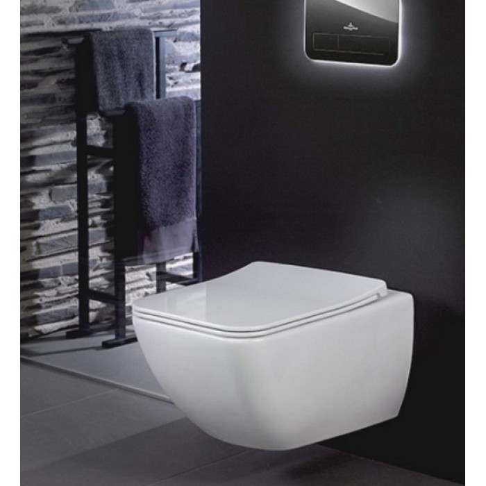 Унитаз подвесной Villeroy & Boch VENTICELLO Direct Flush (4611RL01) с сиденьем SlimSeat Line с QuickRelease и SoftClosing
