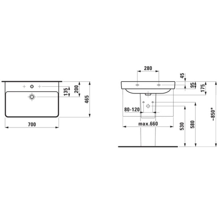 Раковина Laufen Pro S H8109670001041