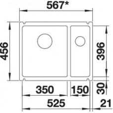 Мойка для кухни Blanco Subline 350/150-U Ceramic белый  514522