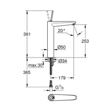Смеситель для раковины Grohe Eurodisc Joy xL-Size 23428LS0