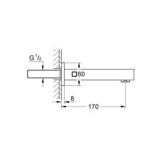 Grohe Eurocube Излив для ванны 170 мм (13303000)