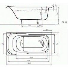 Ванна акриловая Kolo SENSA XWP354000N 140X70 см