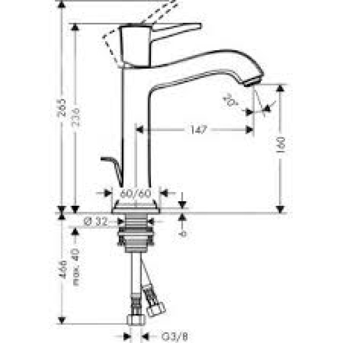 Смеситель для раковины Hansgrohe Metropol Classic 160 31302090