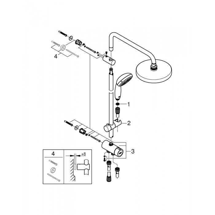 Grohe Eurosmart набор для ванны 3 в 1 (123246R)