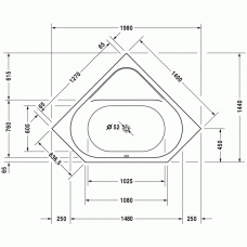 D-Code ванна угловая 140 см 700137000000000 в интернет-магазине «Estet Room»
