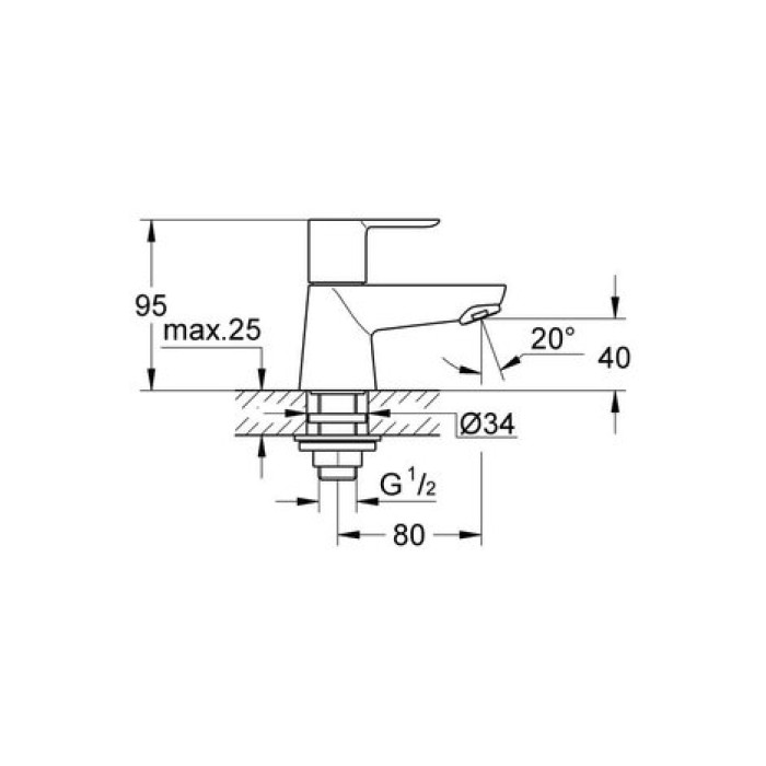 Смеситель для раковины Grohe BauLoop xS-Size 20422000
