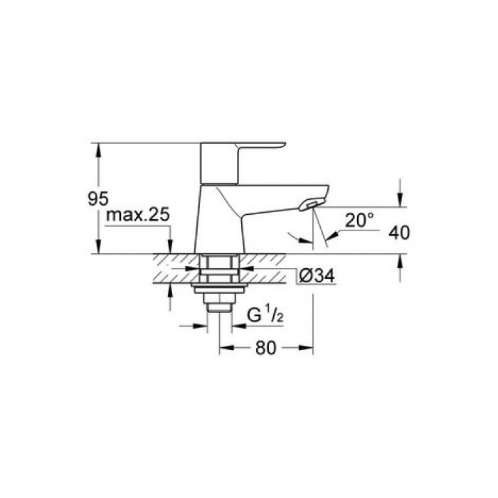 Смеситель для раковины Grohe BauLoop xS-Size 20422000