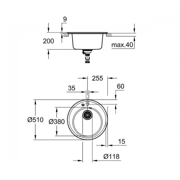 Мойдка для кухни Grohe Granite Black (31656AP0)