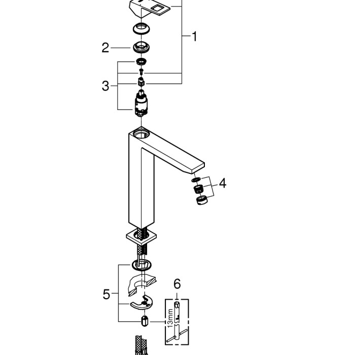 Grohe Eurocube Смеситель однорычажный для раковины XL-Size (23406AL0) Grohe Eurocube Смеситель однорычажный для раковины XL-Size (23406AL0)