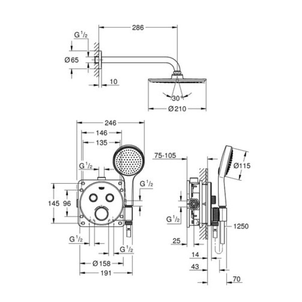 Душевая система Grohe Grohtherm SmartControl 34743000