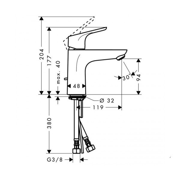 Смеситель для раковины Hansgrohe Focus 100 (31607000)