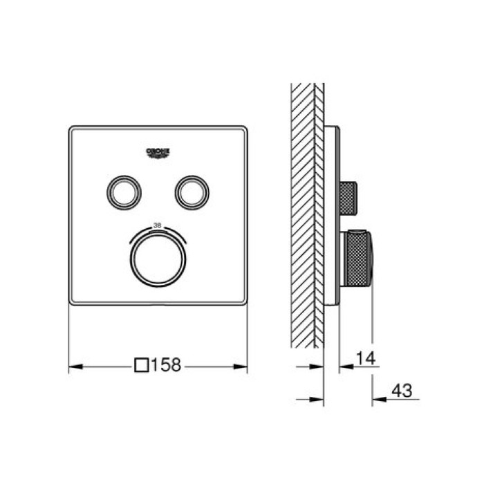 Термостат для встраиваемого монтажа Grohe Grohtherm SmartControl 29156LS0