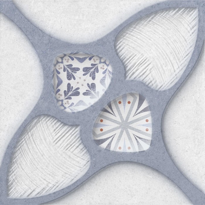 Плитка OSET KUBRICK RELIEF BLUE 9×200×200