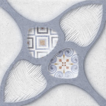 Плитка OSET KUBRICK RELIEF BLUE 9×200×200