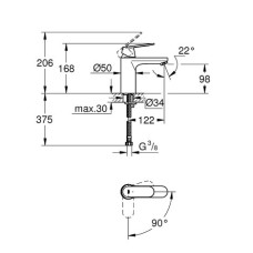 Смеситель для раковины Grohe Eurosmart cosmopolitan M-Size 2339800E