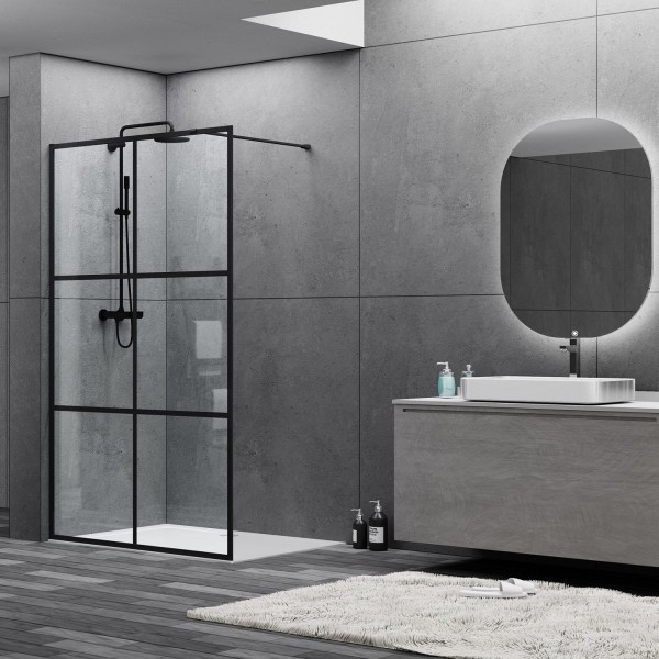 DEVIT FEN3240B ART Душевое ограждение 1200, черный матовый, без поддона, стекло прозрачное