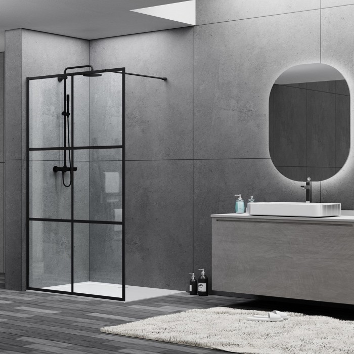 DEVIT FEN3240B ART Душевое ограждение 1200, черный матовый, без поддона, стекло прозрачное