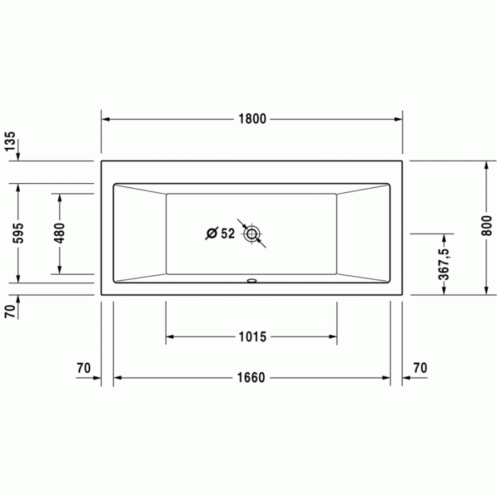 Vero ванна прямоугольная 180 см 700135000000000 в интернет-магазине «Estet Room»