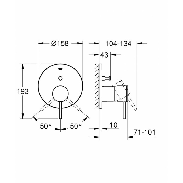 Grohe Atrio Смеситель однорычажный на 2 выхода (24066003)