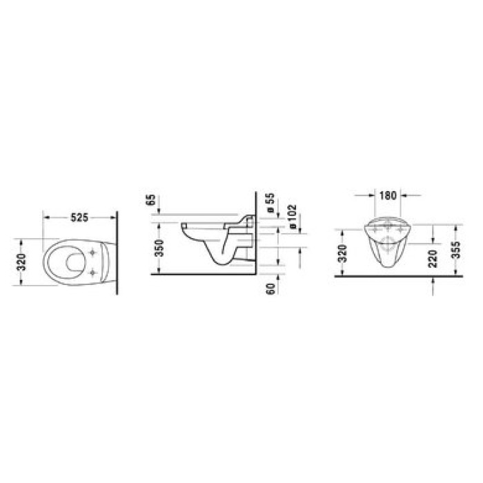 Плитка керамогранит Подвесной унитаз Bambi Duravit Duraplus 0185090000 для пола