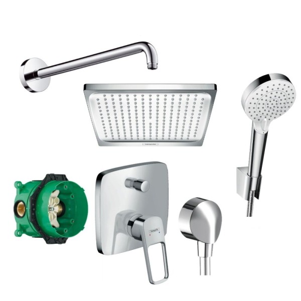 Плитка керамогранит Душевой набор Hansgrohe Logis Loop скрытого монтажа 1192019 для пола