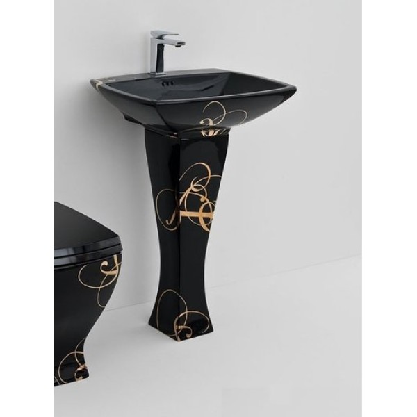 Керамическая раковина 70 см Artceram Jazz, white glossy/lettering oro (JZL004 01;06)