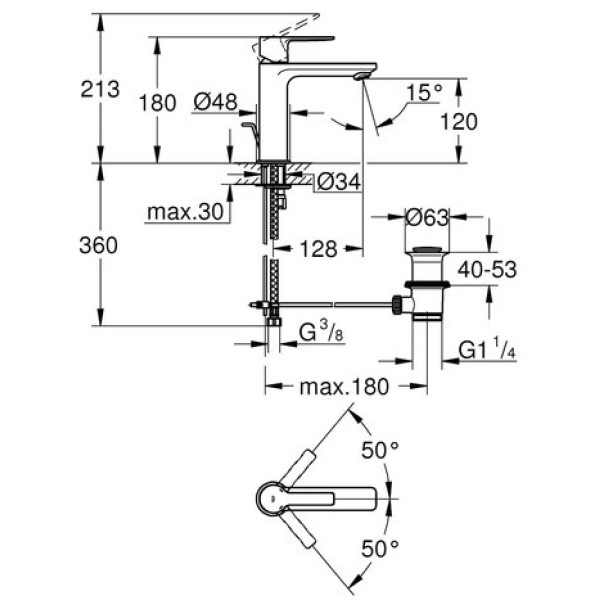Смеситель для раковины Grohe Lineare S-Size 32114DC1