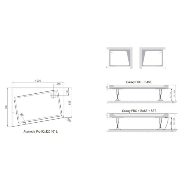 Панель ASYMETRIC PRO 120x90 SET R 10°