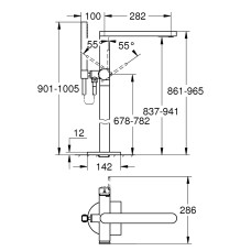 Grohe Plus Смеситель однорычажный для ванны напольный монтаж (23846003)