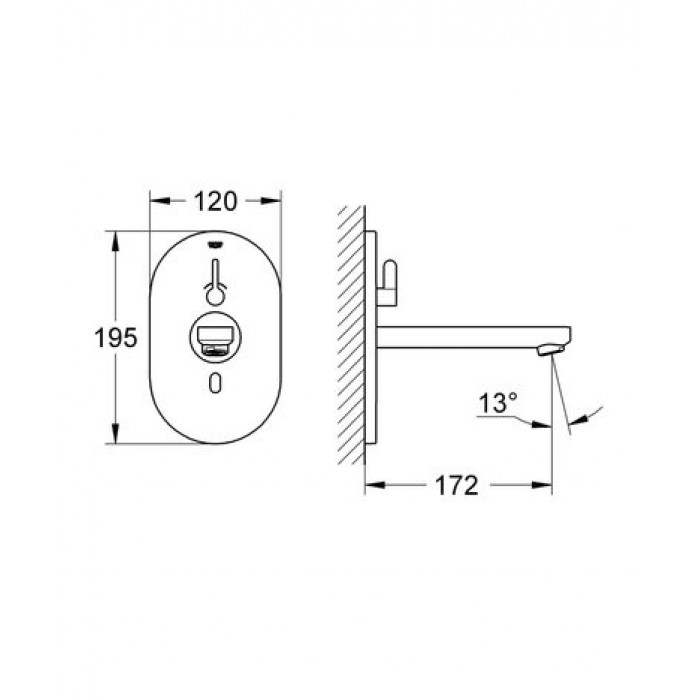 Электронный смеситель для раковины Grohe Eurosmart Cosmopolitan E 36315000