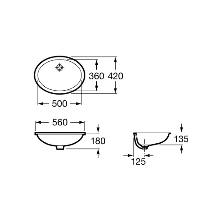 Раковина под столешницу Roca Berna A327871001