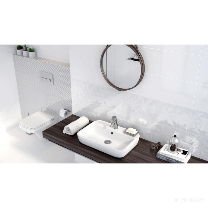 Плитка Opoczno White Magic WHITE GLOSSY SQUARES STRUCTURE 10×750×250