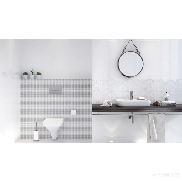 Плитка Opoczno White Magic WHITE GLOSSY SQUARES STRUCTURE 10×750×250