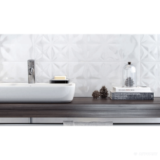 Плитка Opoczno White Magic WHITE GLOSSY SQUARES STRUCTURE 10×750×250