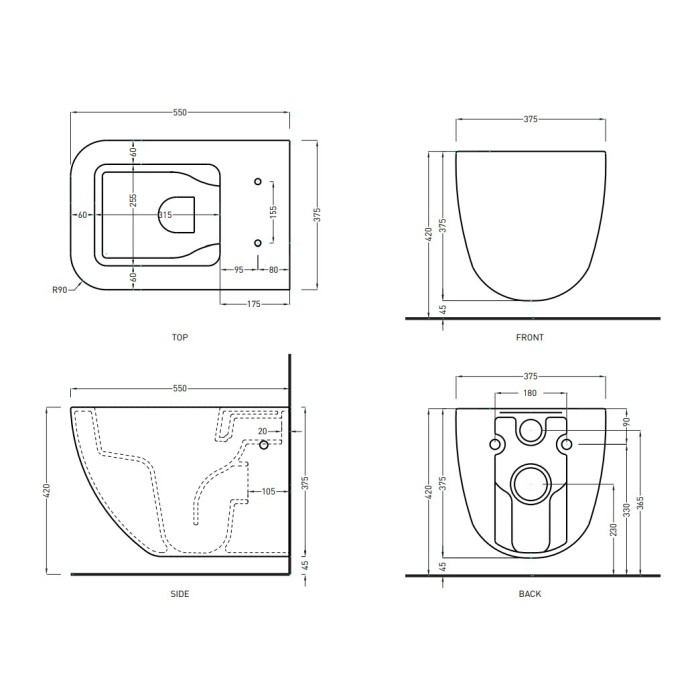 Унитаз подвесной безободковый Cielo Shui Comfort, white