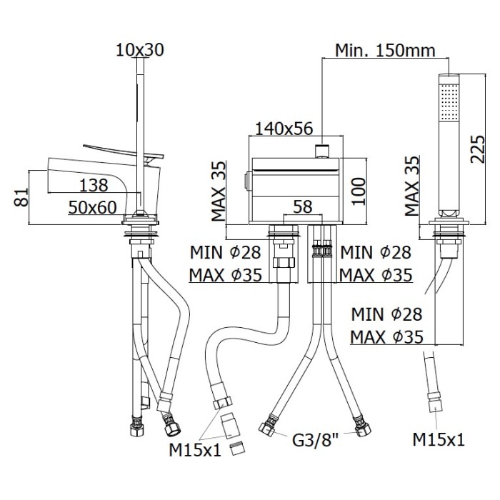 Смеситель для ванны Paffoni Elys (ELY040CR) Смеситель для ванны Paffoni Elys (ELY040CR)